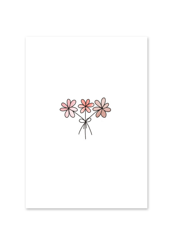 Ansichtkaart miniboeketje bloemen