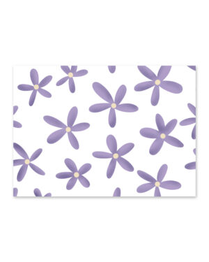 Ansichtkaart paarse bloemetjes