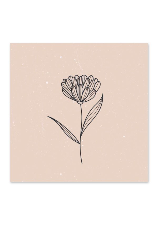 Mini-kaart bloem nude