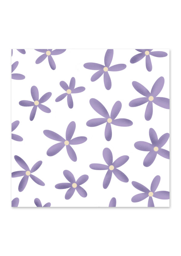 Mini-kaart paarse bloemetjes