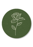 Sticker bloem mosgroen | 5 stuks
