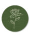 Sticker bloem mosgroen | 5 stuks