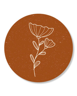 Sticker bloem roest | 5 stuks