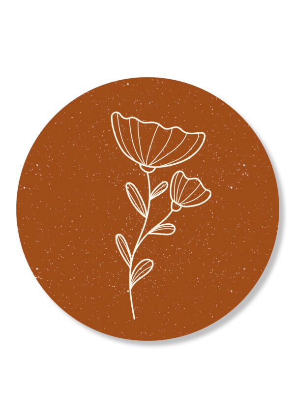 Sticker bloem roest | 5 stuks
