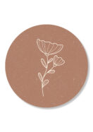 Sticker bloem terra | 5 stuks