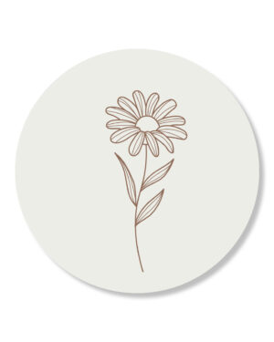 Sticker bloem naturel | 5 stuks