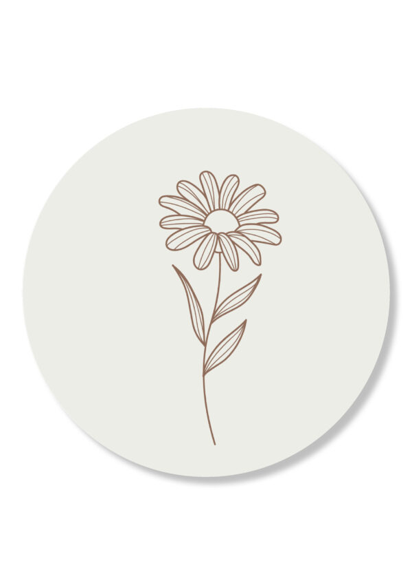 Sticker bloem naturel | 5 stuks