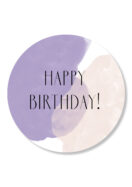 Sticker happy birthday lila | 5 stuks