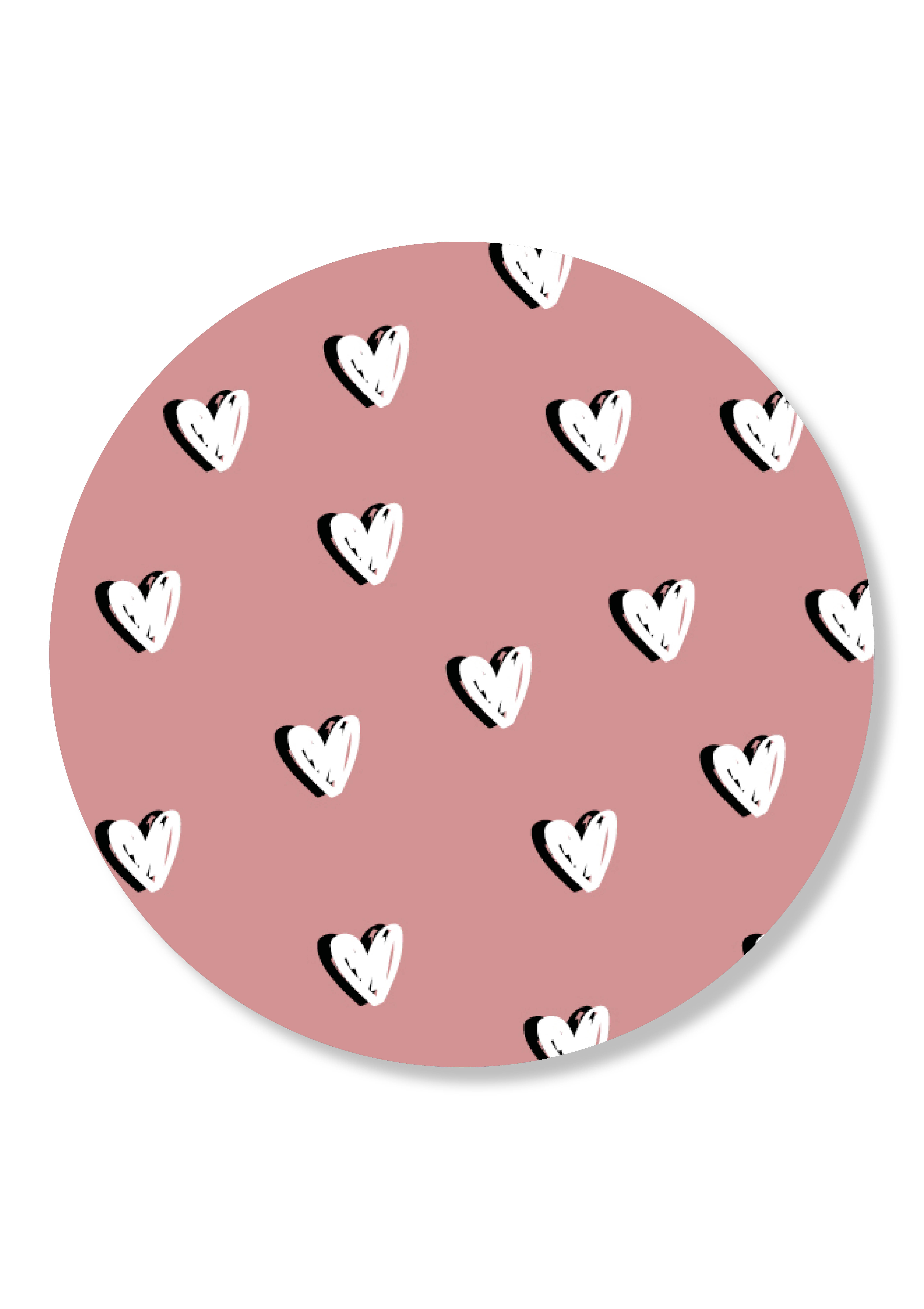 Liefde met deze sticker met roze hartjes - Studio Jans