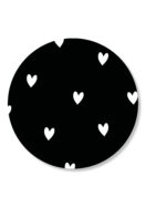 Sticker hartjes zwart  | 5 stuks