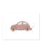 Ansichtkaart auto roze