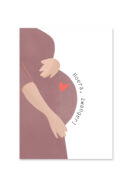 Ansichtkaart hoera, zwanger illustratie