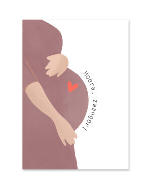 Ansichtkaart hoera, zwanger illustratie