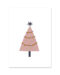 Kerstkaart kerstboom roze (set van 10 stuks)