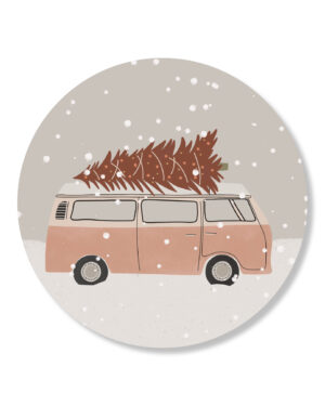 Sticker kerstboom auto  | 5 stuks