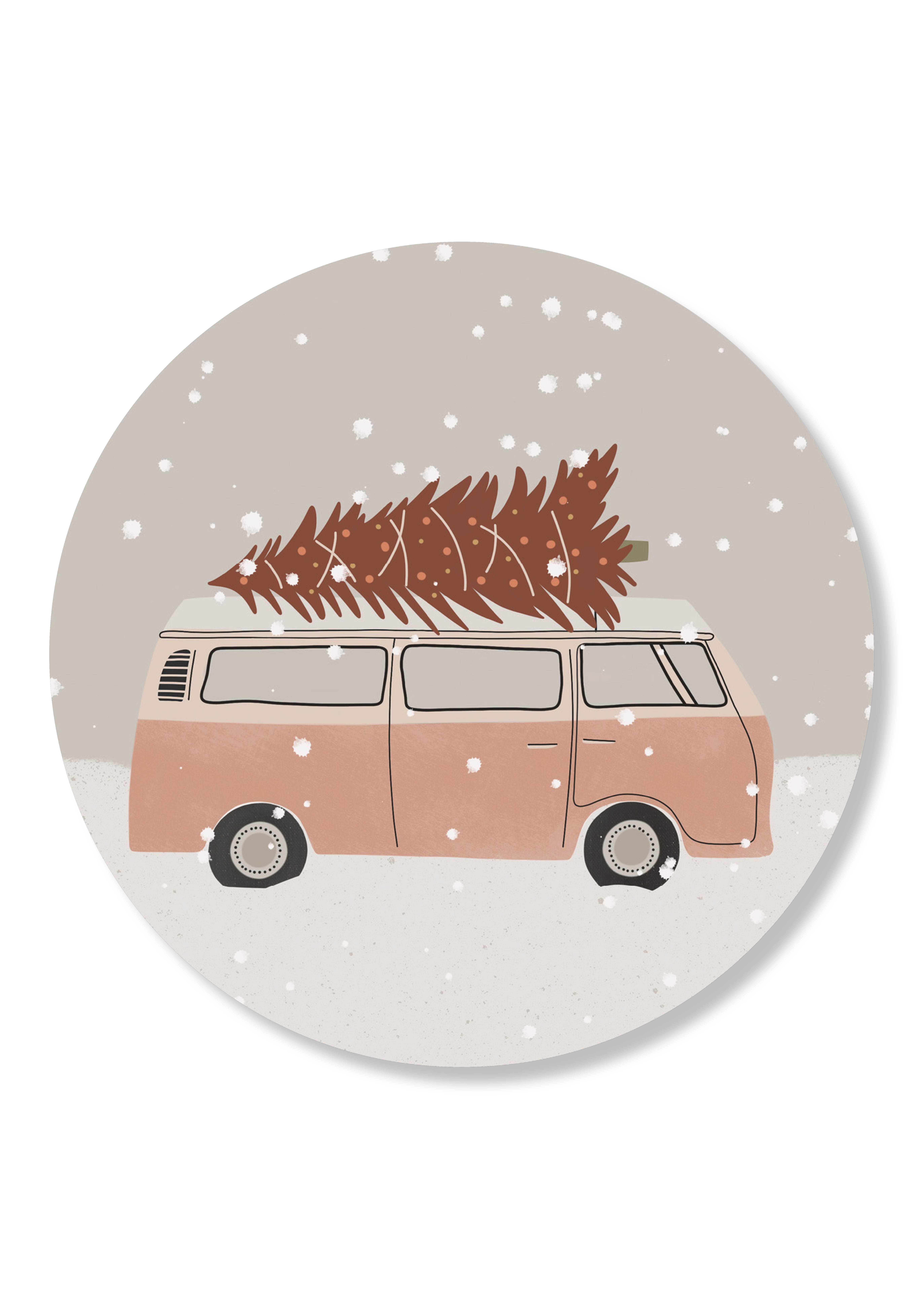 Sticker kerstboom auto  | 5 stuks