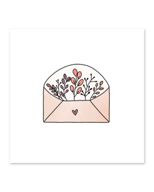 Mini-kaart | Envelop met bloemen