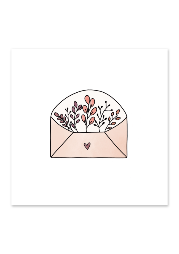 Mini-kaart | Envelop met bloemen