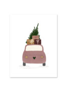 Kerstkaart | Auto met cadeautjes | 10 stuks