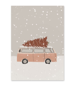 Kerstposter | Kerstboom auto