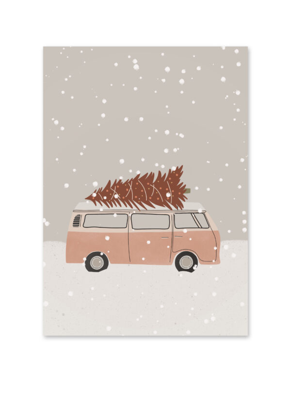 Kerstposter | Kerstboom auto