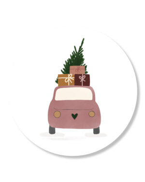 Sticker | Auto met cadeautjes | 5 stuks