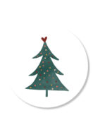 Sticker | Kerstboom groen | 5 stuks