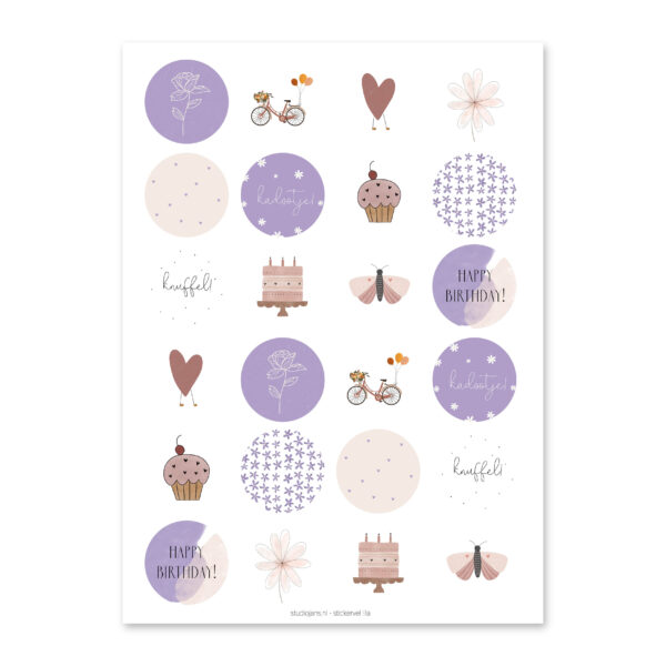 Stickervel | Lila | Let op: 1 sticker niet te gebruiken!
