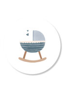 Sticker | Wieg blauw | 5 stuks
