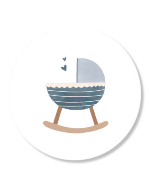 Sticker | Wieg blauw | 5 stuks