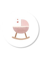 Sticker | Wieg roze | 5 stuks