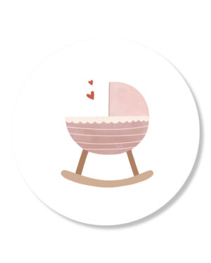Sticker | Wieg roze | 5 stuks
