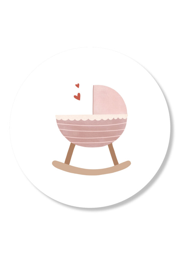 Sticker | Wieg roze | 5 stuks